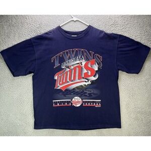 Vintage Minnesota Twins Baseball Shirt Mens XL Boxy 90s MLB Single Stitch USA